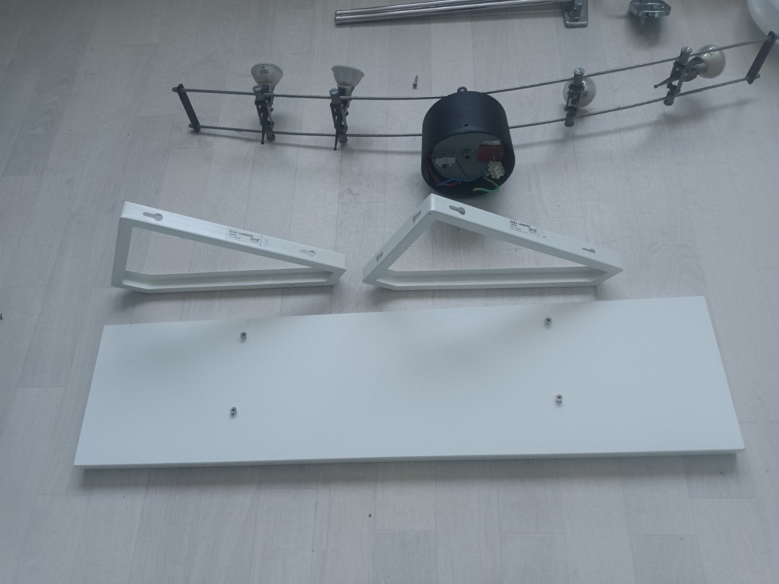 IKEA EKBY LERBERG plank met 2 dragers - Wit, Ophalen of Verzenden, Gebruikt