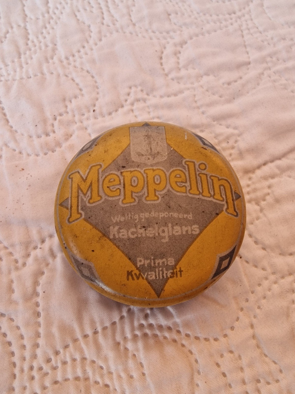 Vintage Meppelin Kachelglans blikje - Prima Kwaliteit, Antiek en Kunst, Curiosa en Brocante, Ophalen of Verzenden