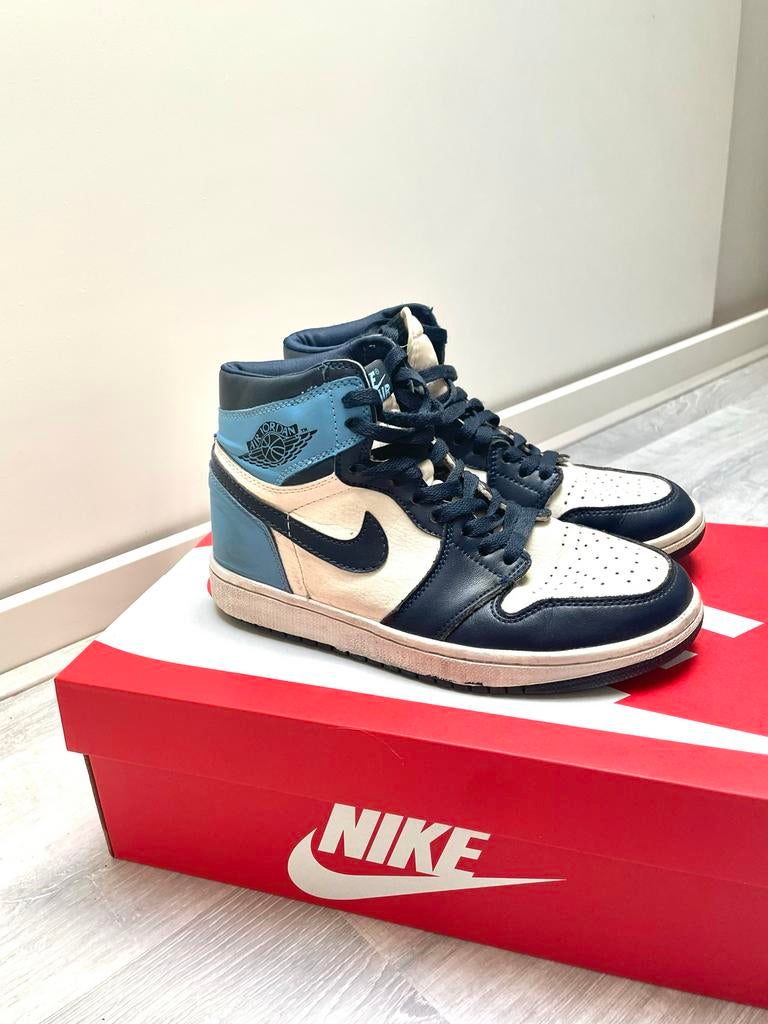 Nike Air Jordan 1 Retro High OG Obsidian UNC Maat 38, Kleding | Heren, Schoenen, Ophalen of Verzenden, Gedragen, Blauw, Sneakers of Gympen