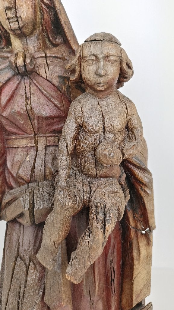 Prachtig 18 -eeuws houten Maria beeld, Antiek en Kunst, Ophalen of Verzenden