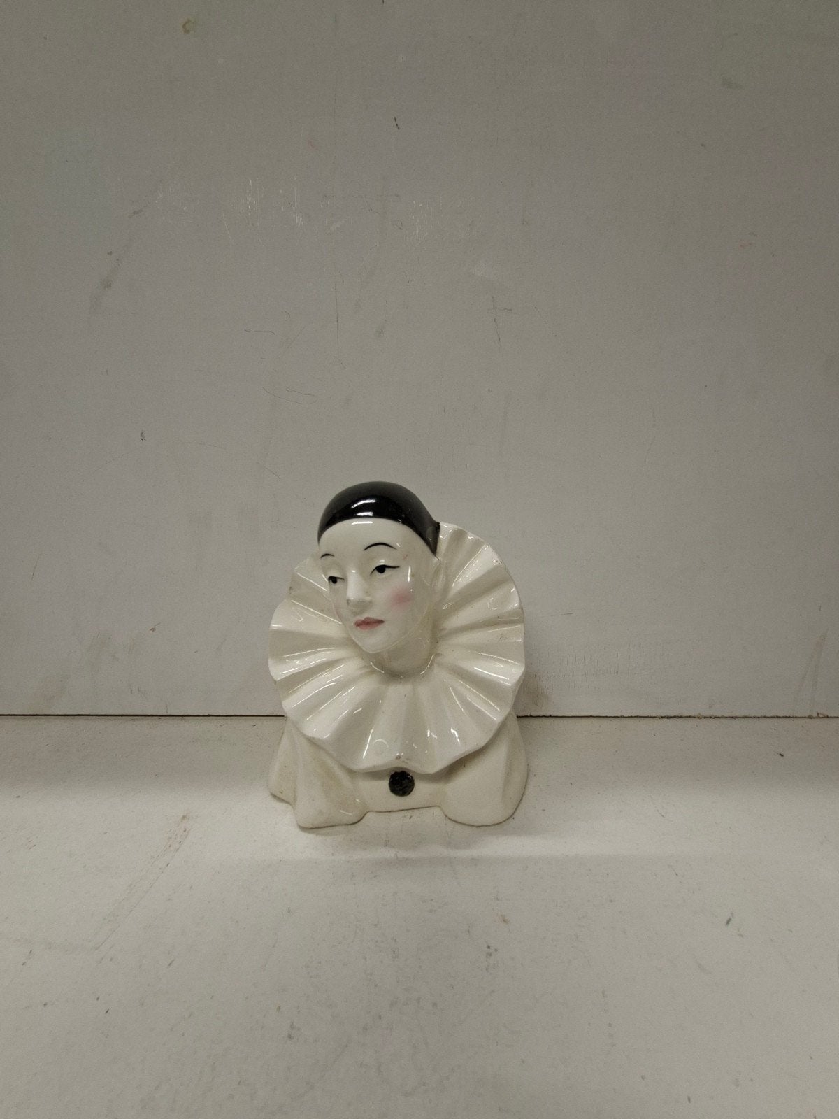 Vintage Keramische Pierrot Buste - Decoratief Beeldje, Antiek en Kunst, Ophalen of Verzenden