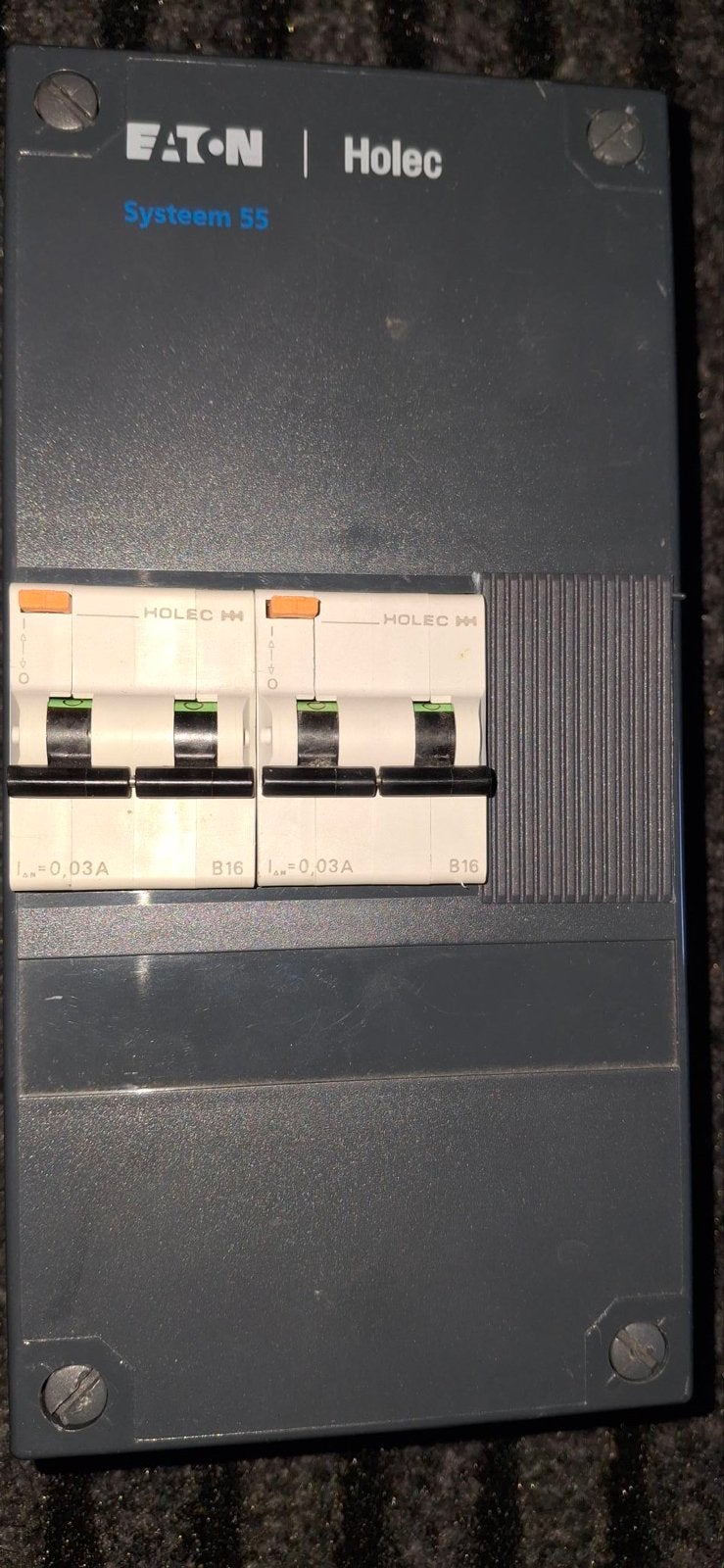 Holec uitbreidingskast met 2 aardlekautomaten, Ophalen of Verzenden, Gebruikt, Eaton, Groepenkast