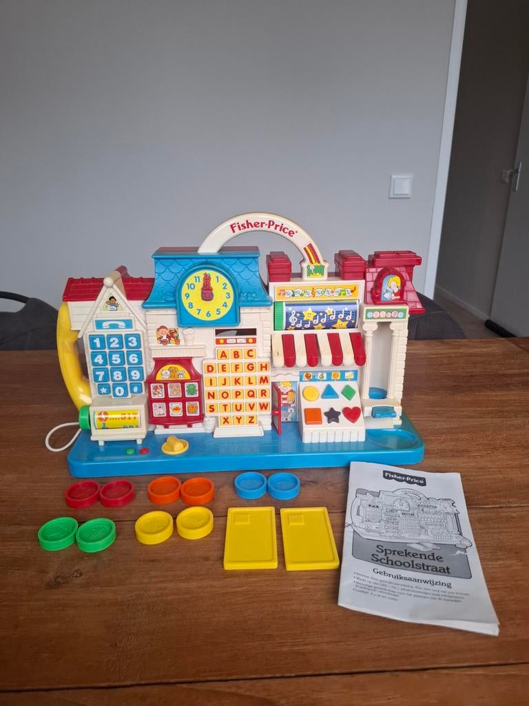 Fisher-Price Sprekende Schoolstraat 1994 - Goed Werkend, Ophalen, Gebruikt, Speelset, Met geluid