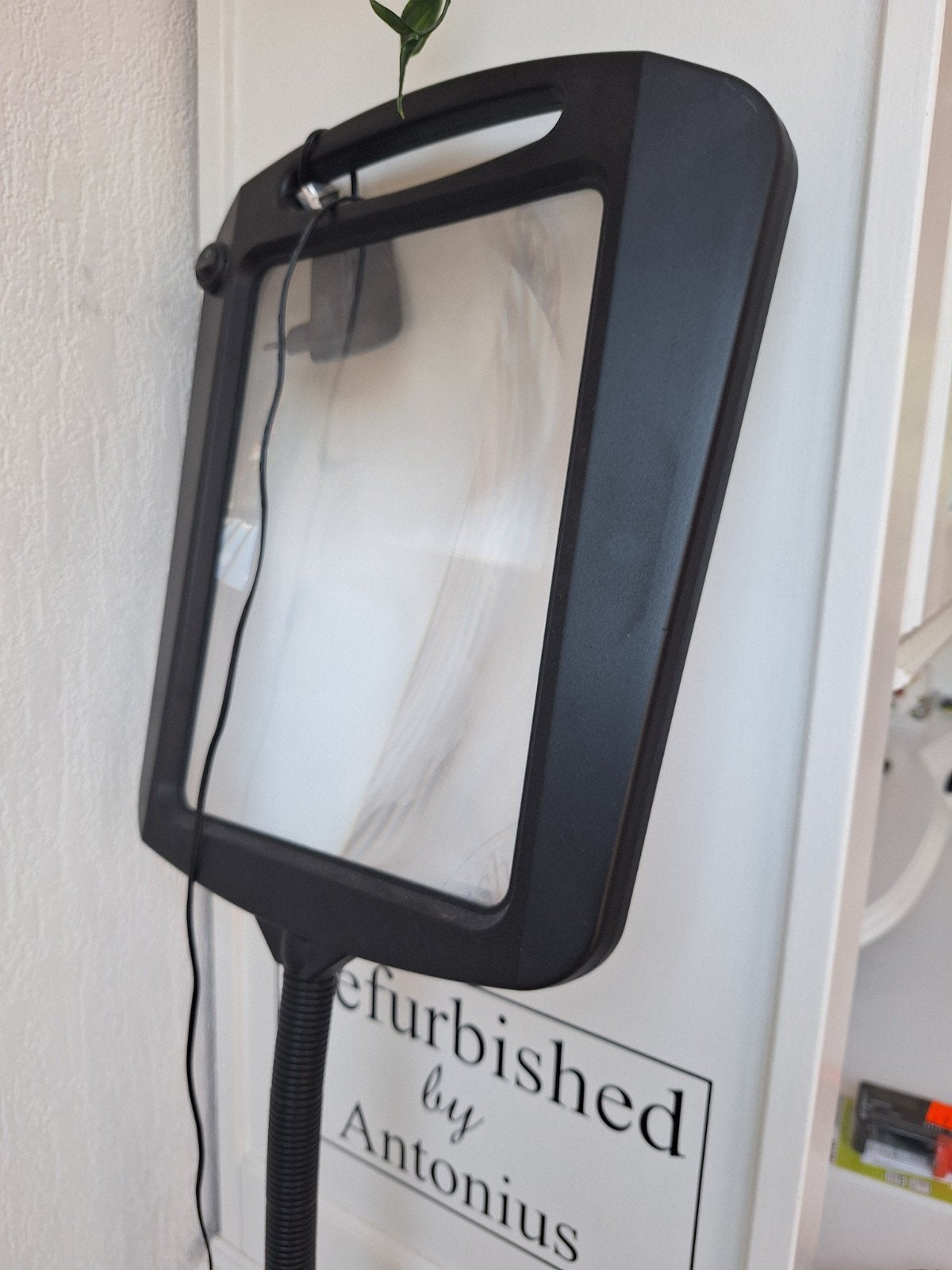 Staande Loep Leeslamp met Buigzame Stang en Zware Voet, Ophalen of Verzenden, Zo goed als nieuw, Zwart