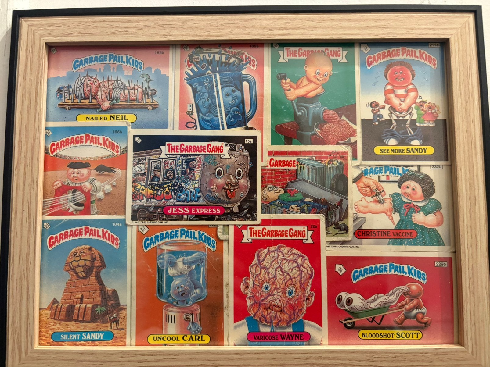 Ingelijste Garbage Pail Kids Vintage Kaarten, Ophalen of Verzenden, Gebruikt
