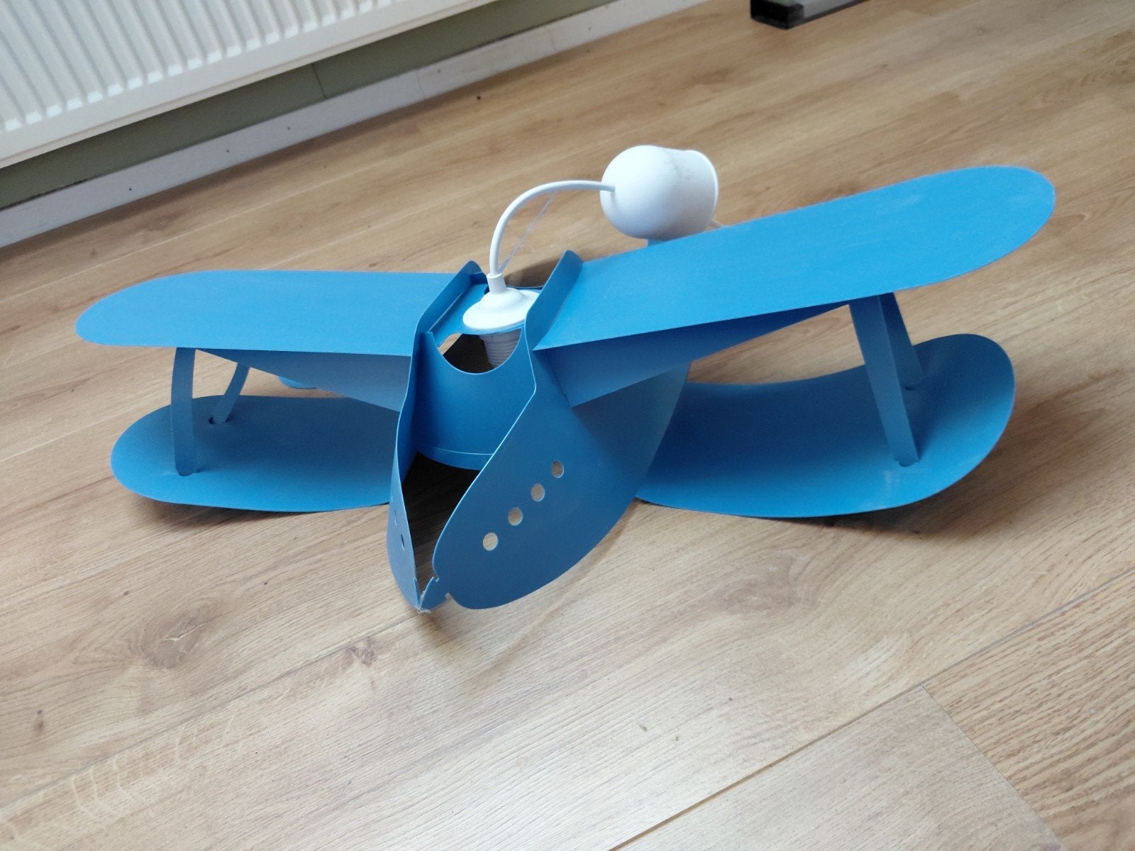 Blauwe Vliegtuig Plafondlamp Kinderkamer, Ophalen, Gebruikt, Overige materialen, Blauw