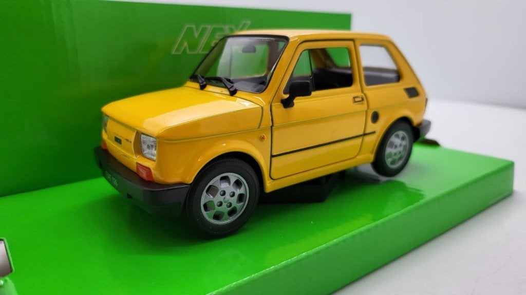 Fiat 126 Bambino Geel, Auto, Welly, Welly, Nieuw