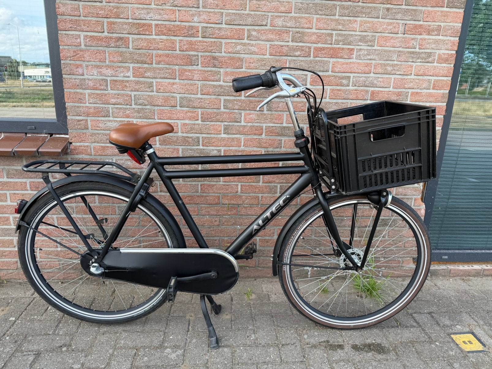 Transportfiets Mat Zwart F58 retro, Fietsen en Brommers, Versnellingen, Ophalen of Verzenden, Zo goed als nieuw, 57 tot 61 cm