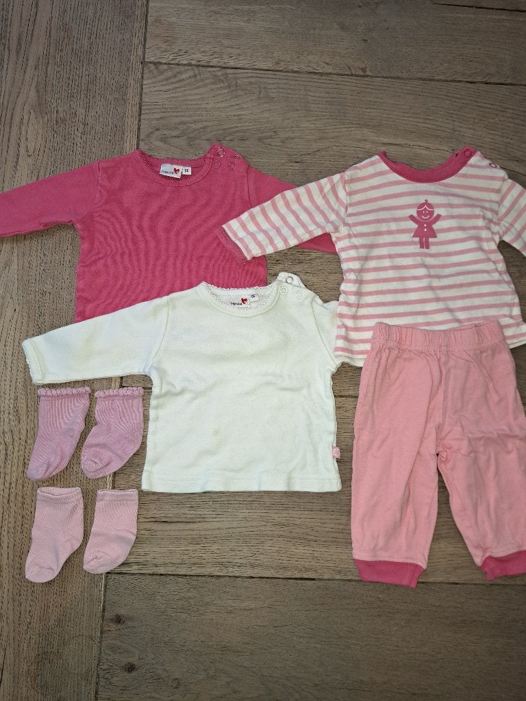 Kledingpakket meisje 56, Kinderen en Baby's, Babykleding | Maat 56, Nacht- of Onderkleding, Meisje, Ophalen of Verzenden, Zo goed als nieuw