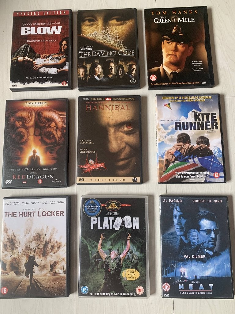 DVD: 9 A-films met top acteurs - zie lijst, Vanaf 12 jaar, Ophalen of Verzenden, Zo goed als nieuw, Actie