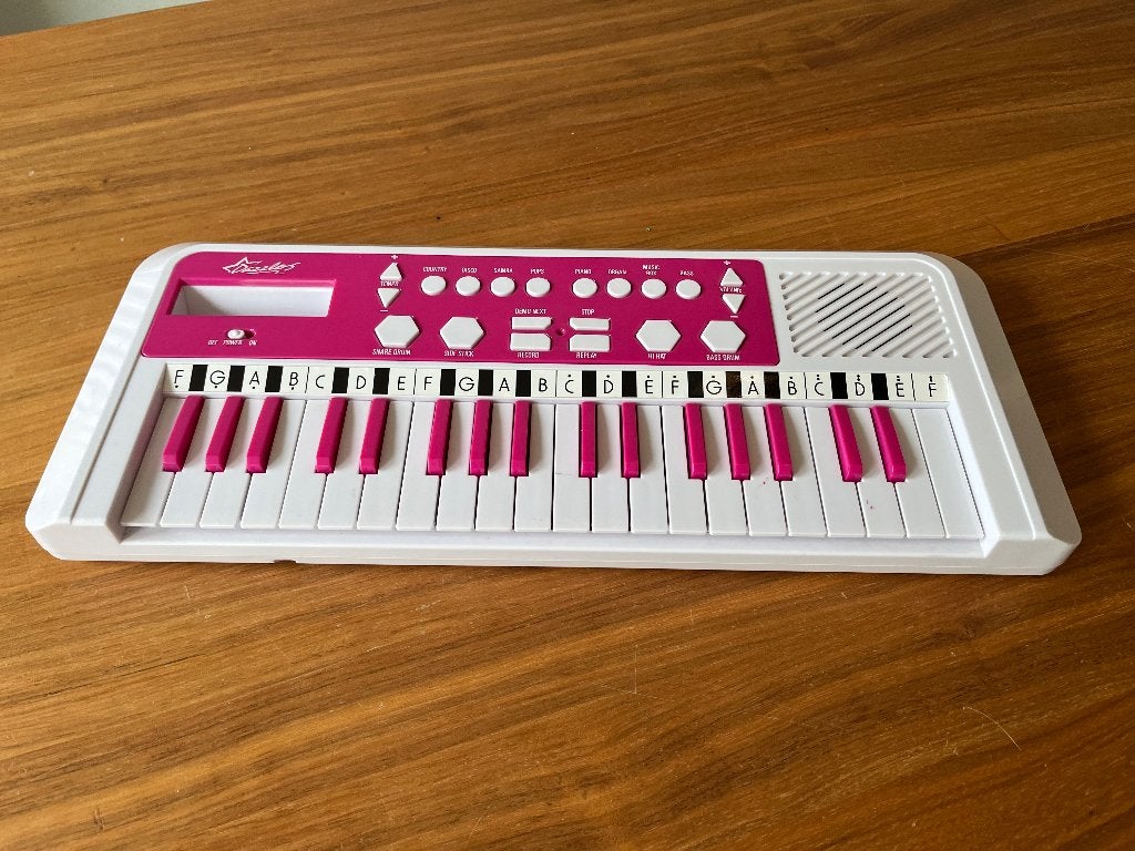 Roze kinderkeyboard met muziek- en ritmefuncties, Muziek en Instrumenten, Ophalen, Gebruikt, 61 toetsen, Overige merken