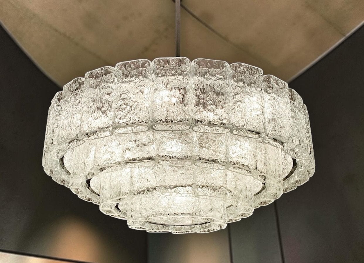 Zeldzame grote Doria Leuchten design lamp, Ophalen of Verzenden, Glas, Doria vintage design antiek regency empire mid century