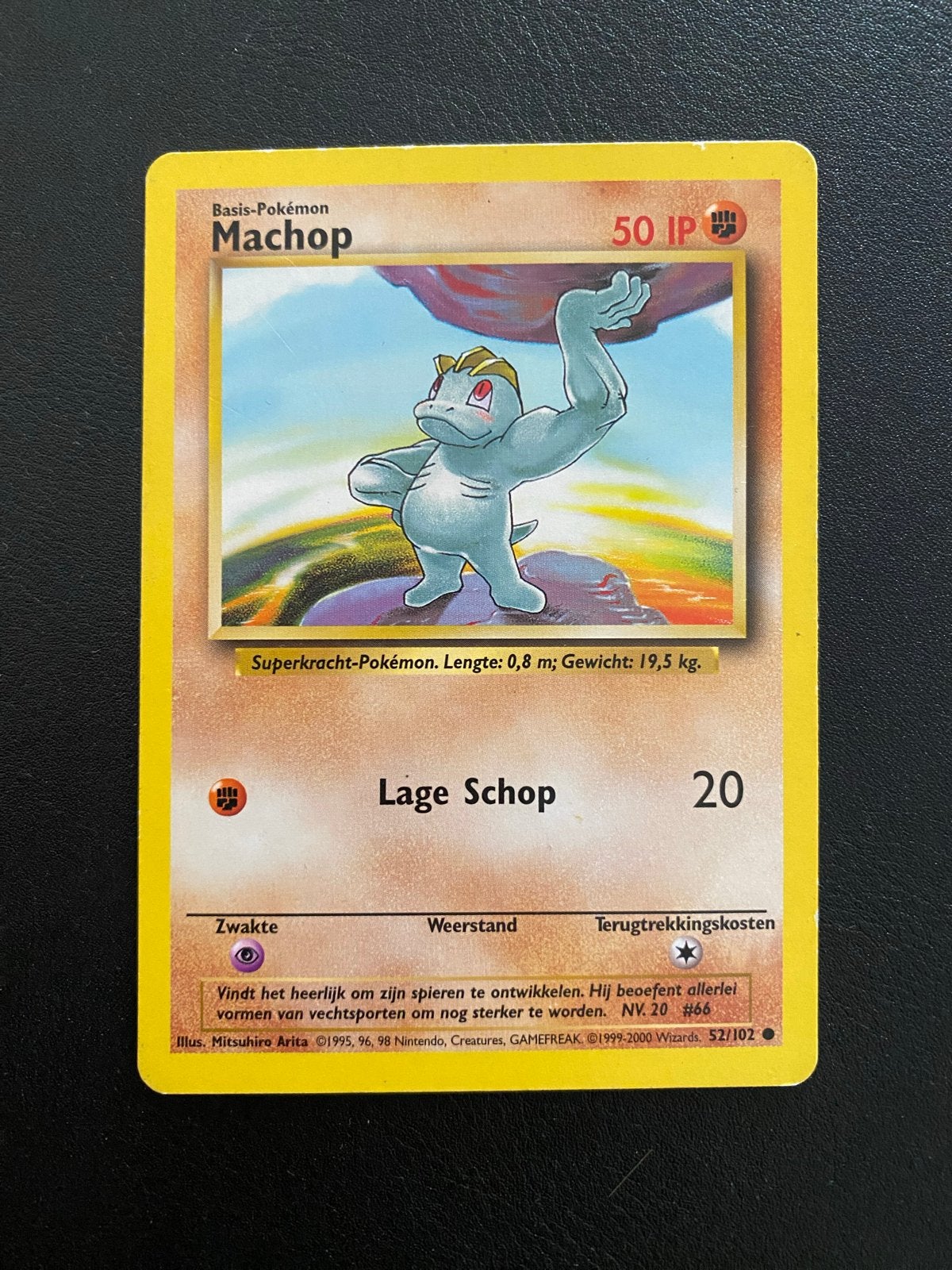 Machop 52/102 Common Pokémon Base (1995) Set Nederlands, Ophalen of Verzenden, Zo goed als nieuw, Losse kaart