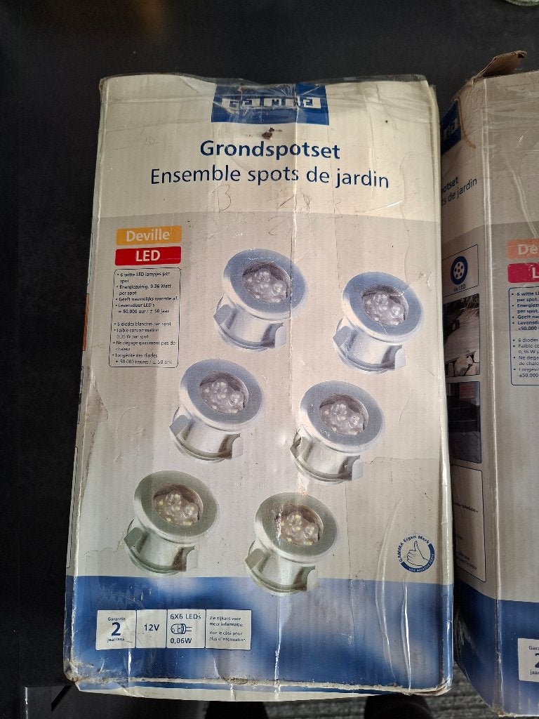 Grondspotset LED 6 stuks 12V - Tuinverlichting, Ophalen, Minder dan 50 cm, Rond, Nieuw