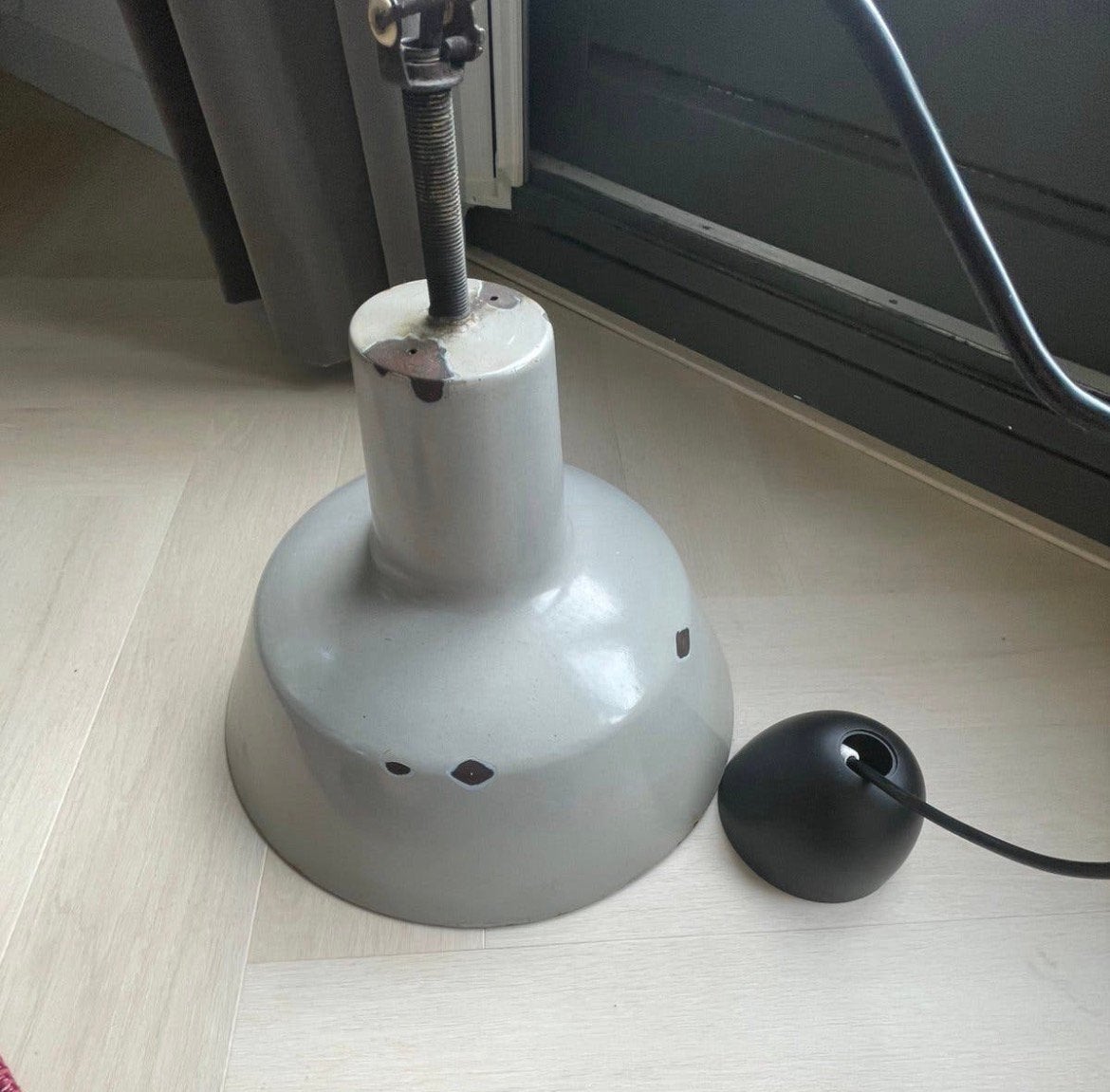 Emaille vintage hanglamp, Ophalen of Verzenden, Zo goed als nieuw