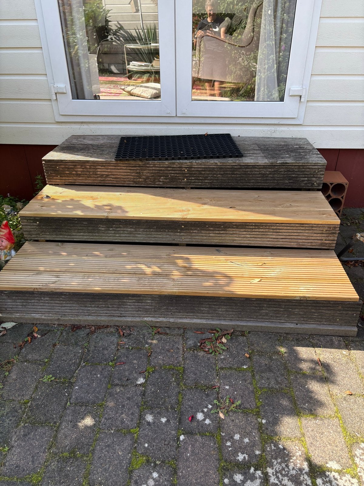 Buitentrap voor chalet met 3 treden, Ophalen, Gebruikt, Trap, Minder dan 2 meter