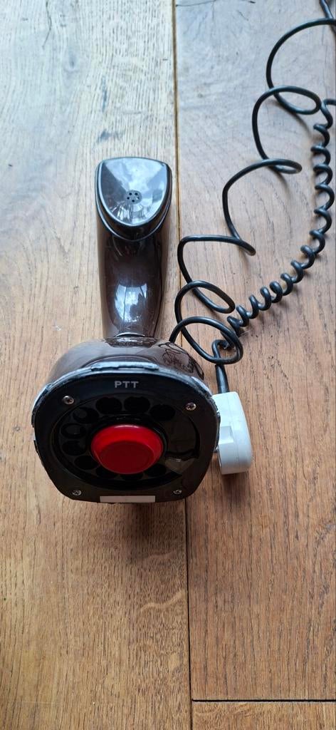 Vintage PTT Telefoon Hoorn met Draaischijf - Bruin, Telecommunicatie, Vaste telefoons | Niet Draadloos, Ophalen of Verzenden, Gebruikt