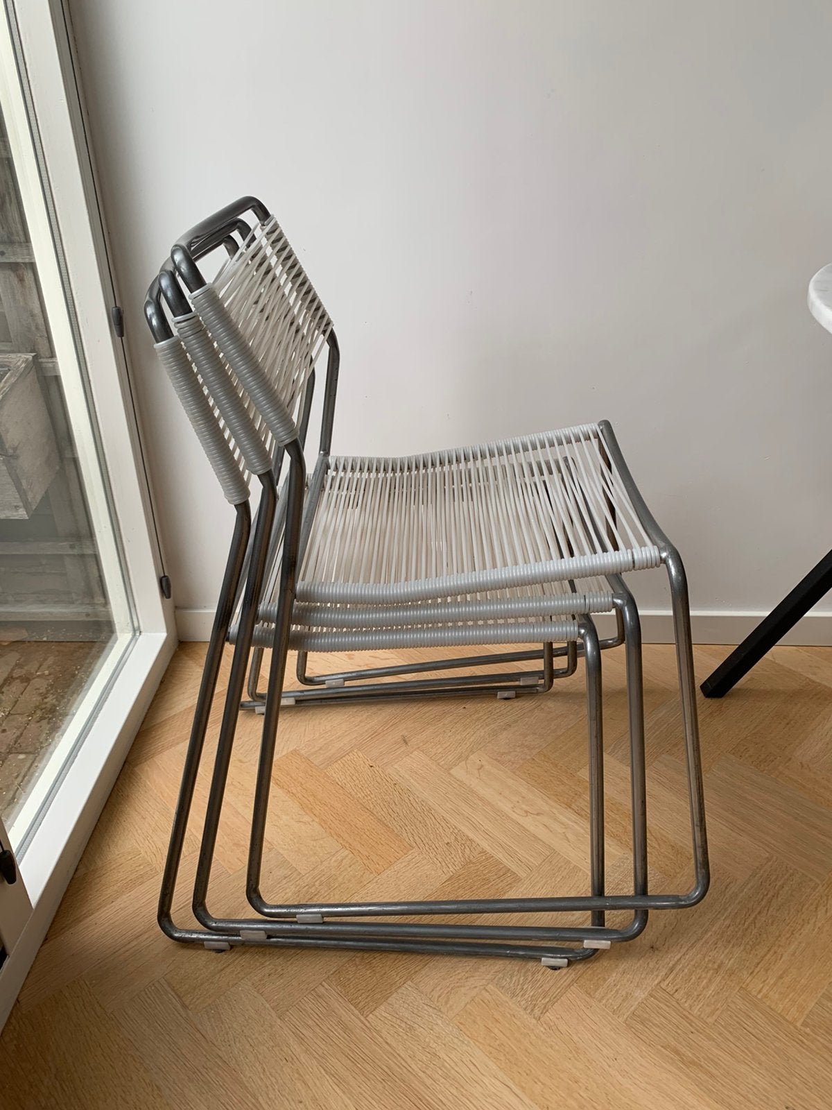 Set van 4 stapelbare IKEA stoelen, Huis en Inrichting, Stoelen, Ophalen, Gebruikt, Kunststof