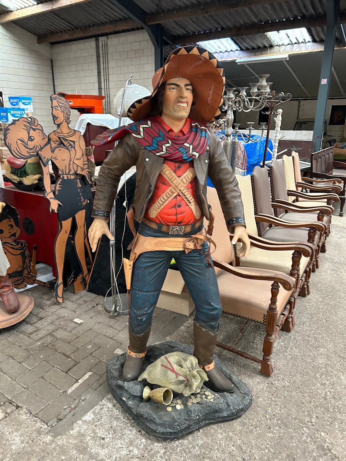 Levensgrote Cowboy Beelden - Unieke Decoratie, Ophalen of Verzenden