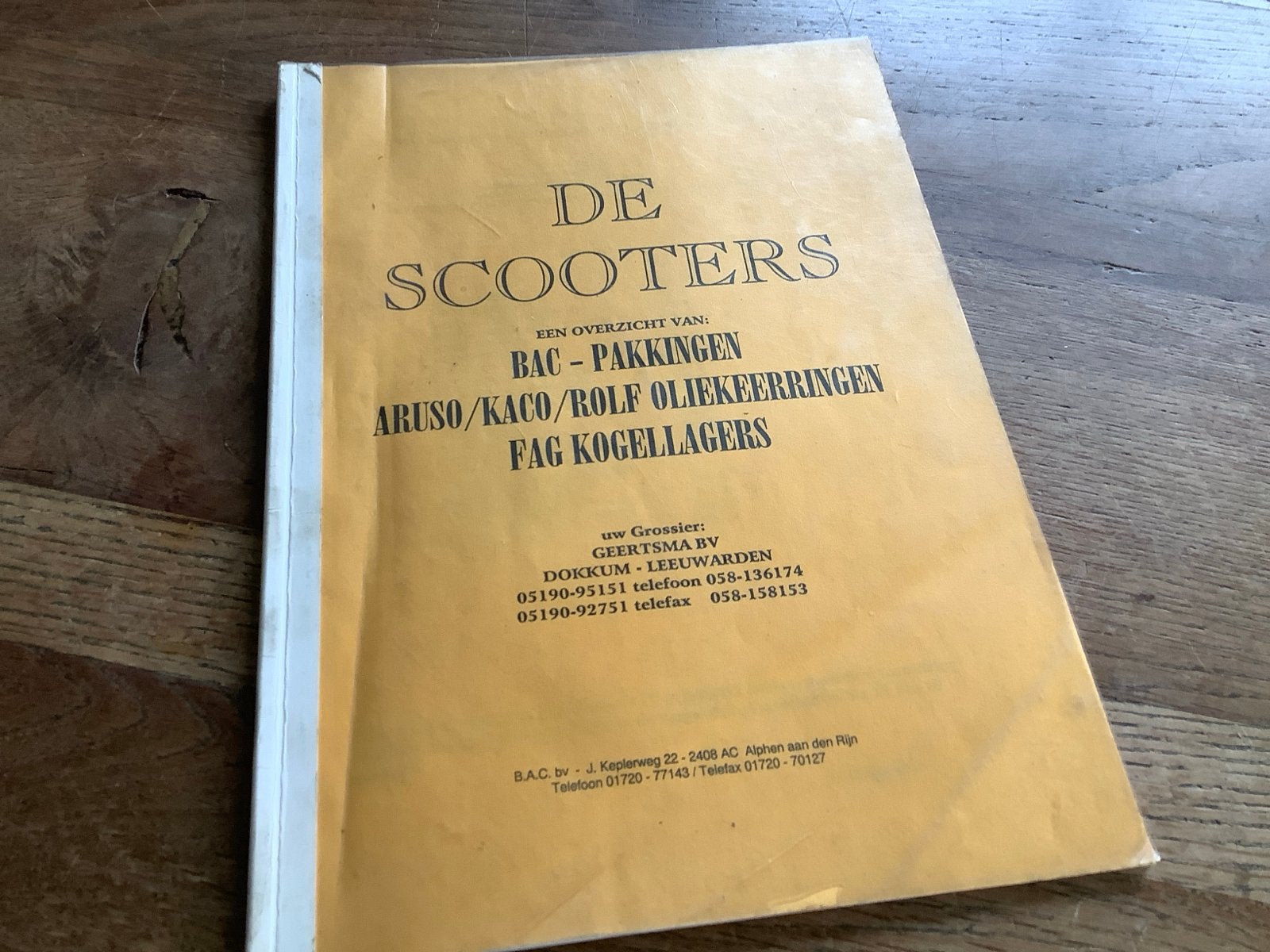 BAC Onderdelenboek Scooters - Pakkingen, Lagers, Keerringen, Fietsen en Brommers, Verzenden, Gebruikt
