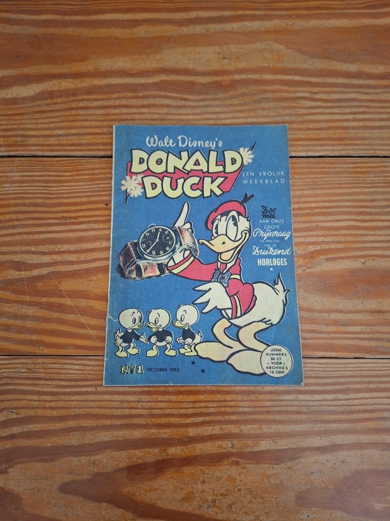 Donald Duck Weekblad nr. 1 uit 1952, Europa, Ophalen of Verzenden, Walt Disney  Donald duck, Gelezen