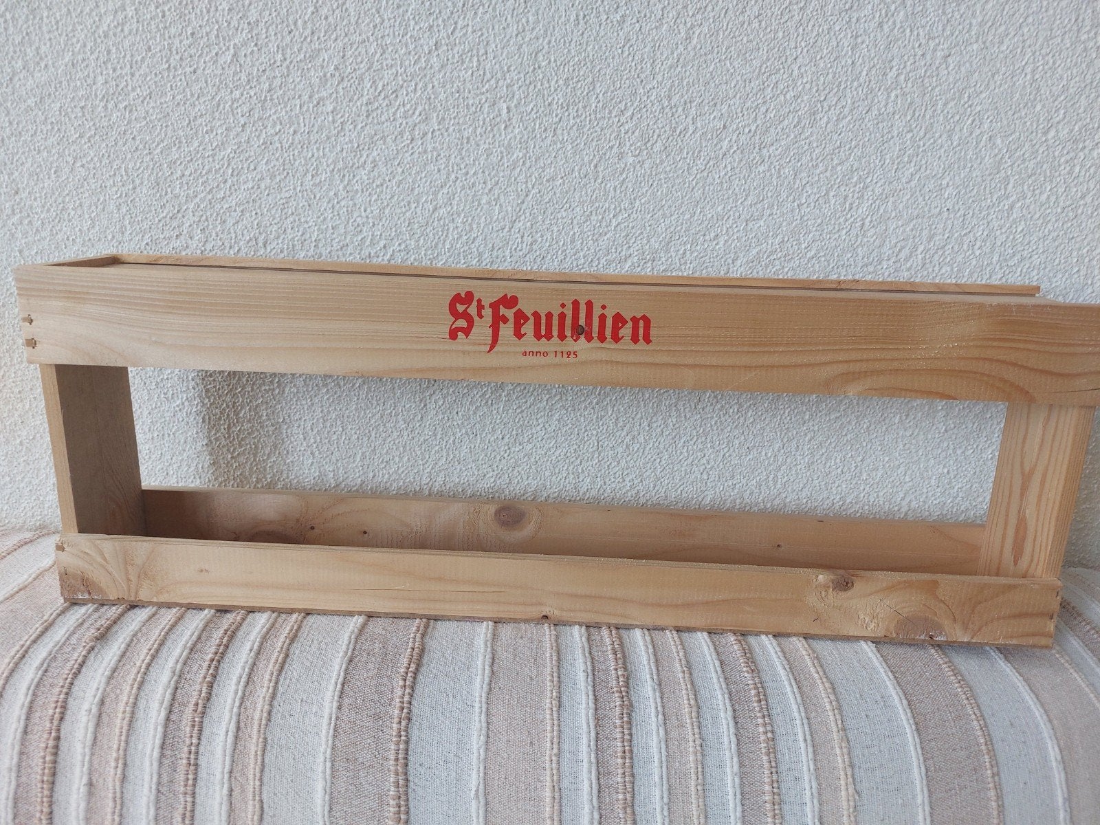 Houten krat St-Feuillien bier - Decoratief, Huis en Inrichting, Woonaccessoires | Kisten, Ophalen, Gebruikt, 50 tot 100 cm, 5 – 50