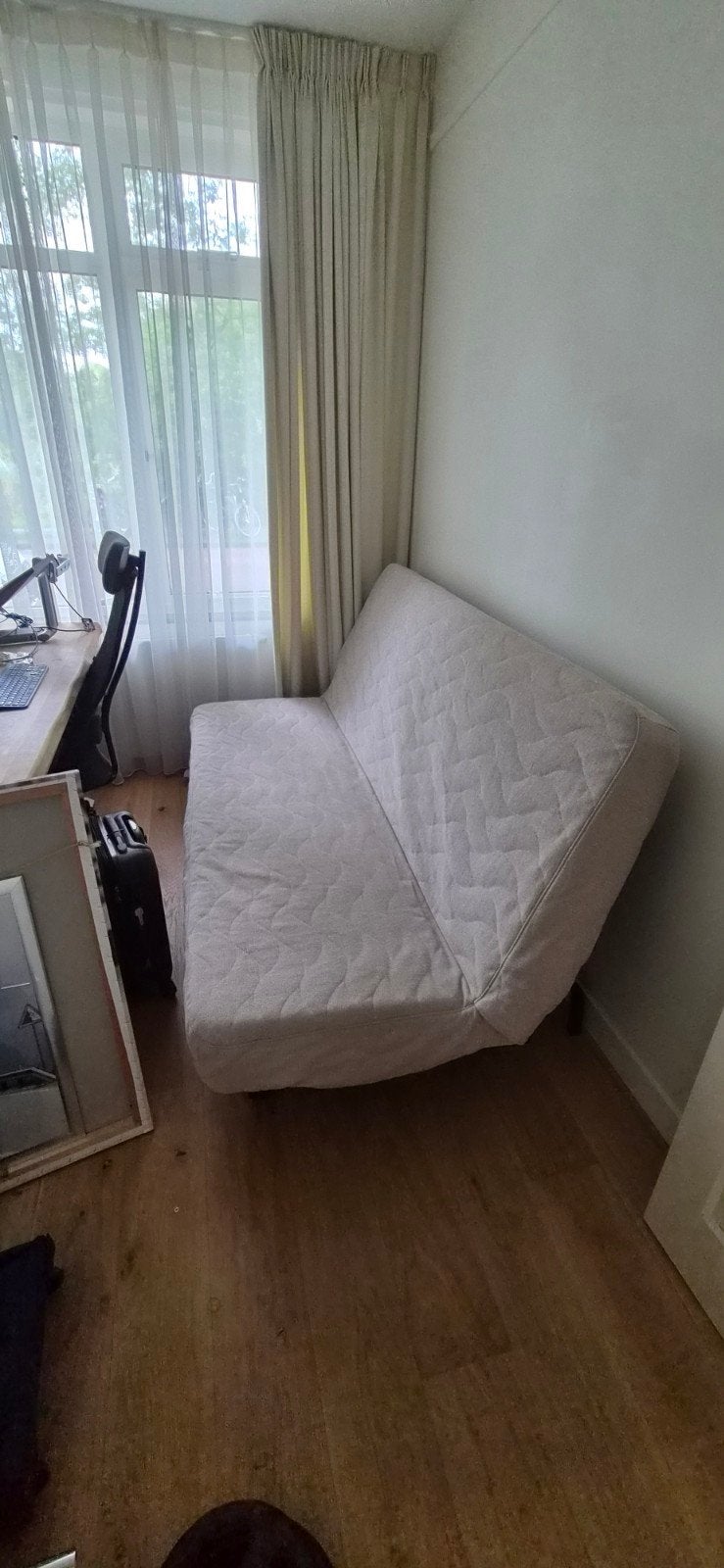 NYHAMN seater sofa bed AS NEW 140x200cm, Tweepersoons, Zo goed als nieuw, Grijs, 140 cm