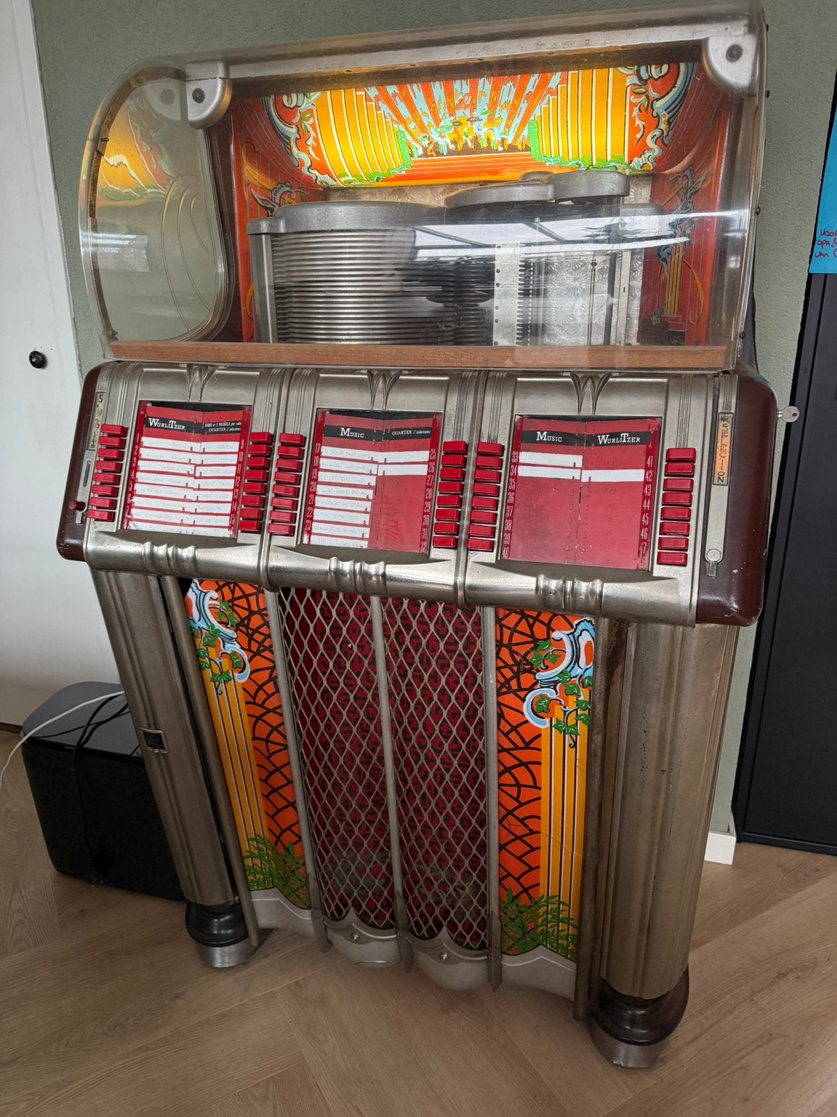 Originele werkende Wurlitzer jukebox 1250 uit 1950, Verzamelen, Gebruikt, Wurlitzer, Voor 1950, Ophalen