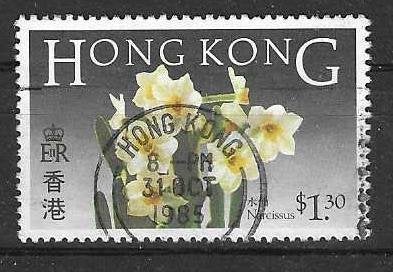 Hong Kong Michel 471 gestempeld  BLOEMEN, Ophalen of Verzenden, Gestempeld, Oost-Azië