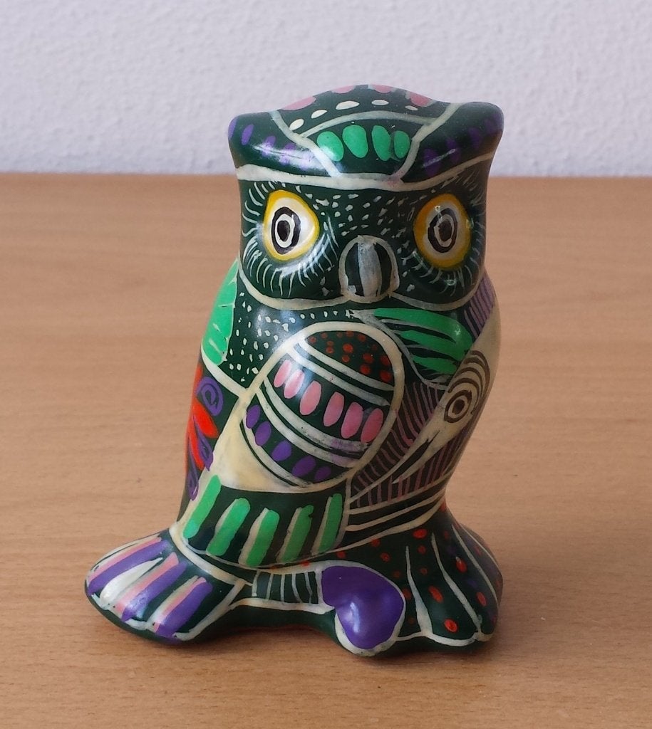 Groen Beeldje Uil - Mexico, Verzamelen, Ophalen of Verzenden, Zo goed als nieuw, Dier
