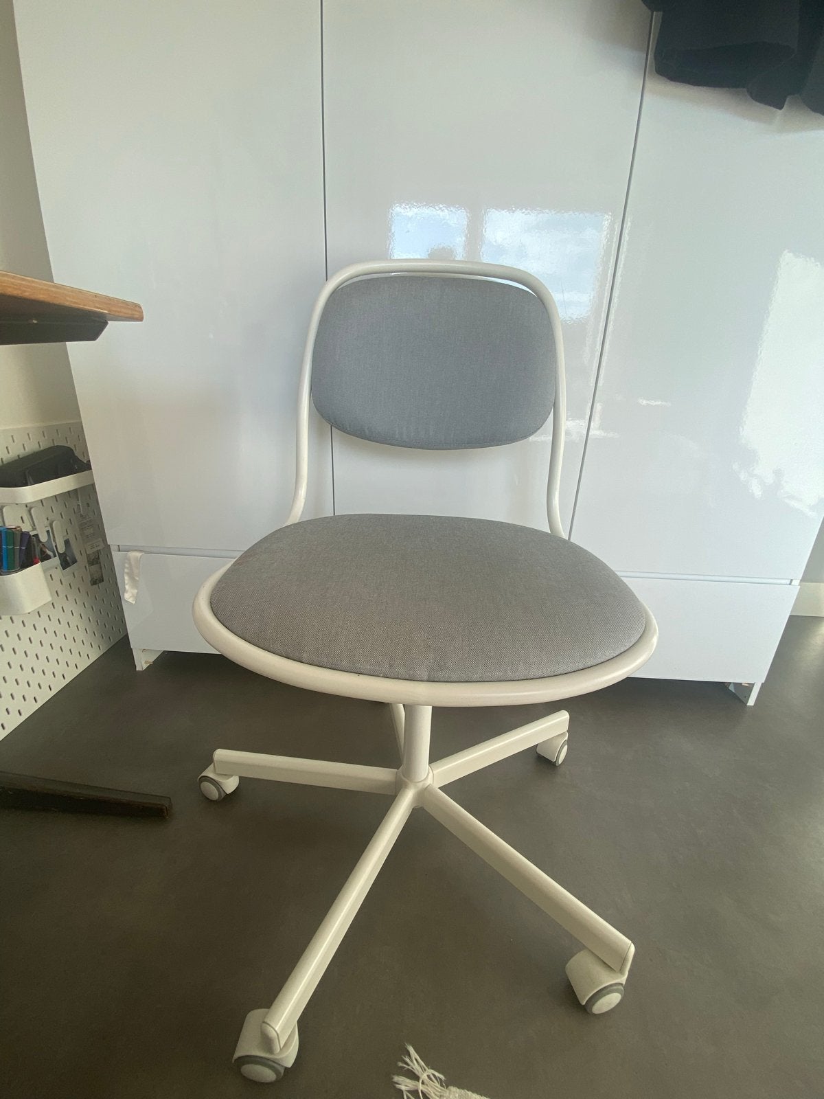 Ikea bureaustoel verrijdbaar - grijs/wit