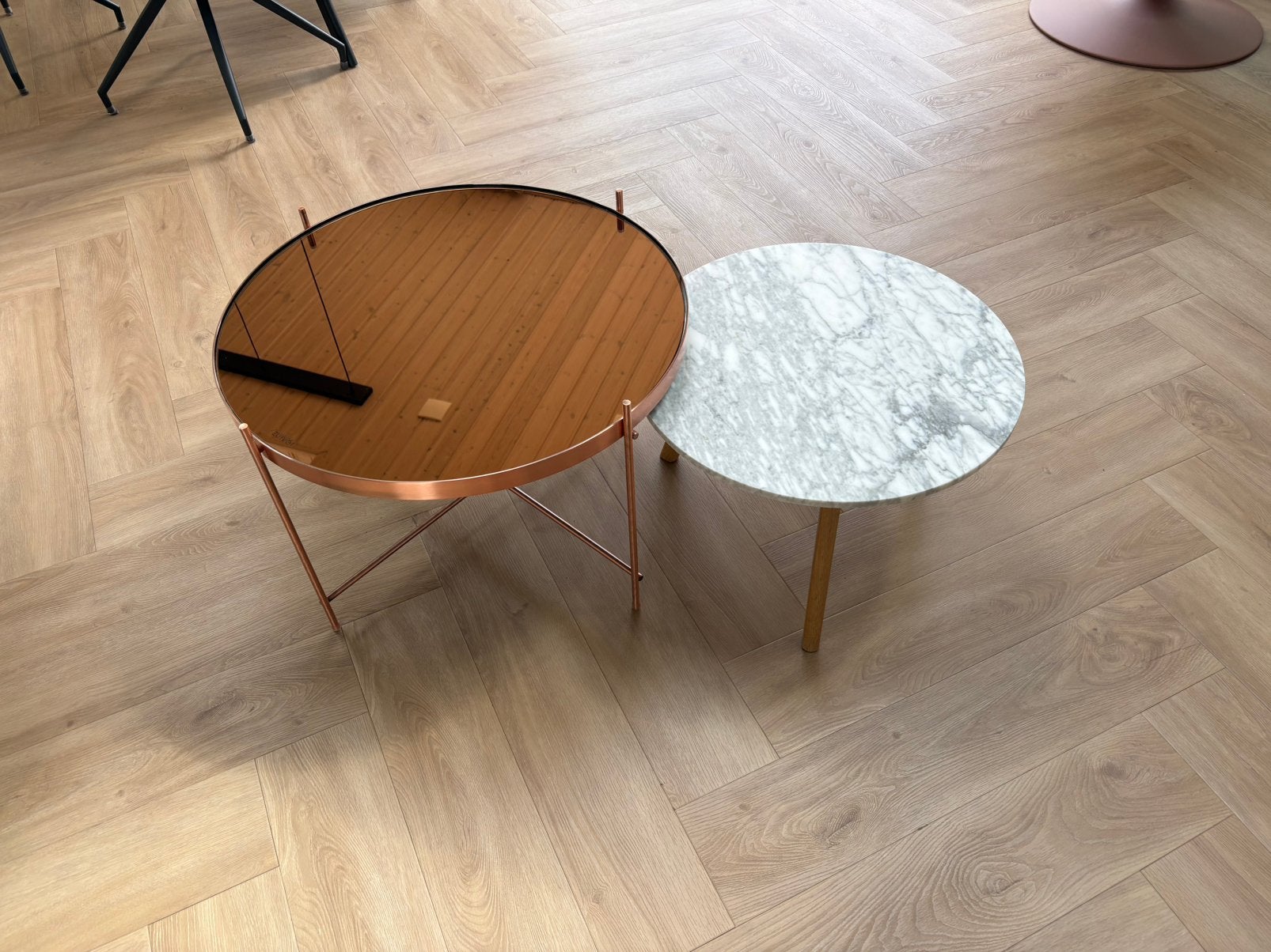 Zuiver bijzettafels – zeer nette staat, Minder dan 55 cm, Rond, Zo goed als nieuw, Ophalen