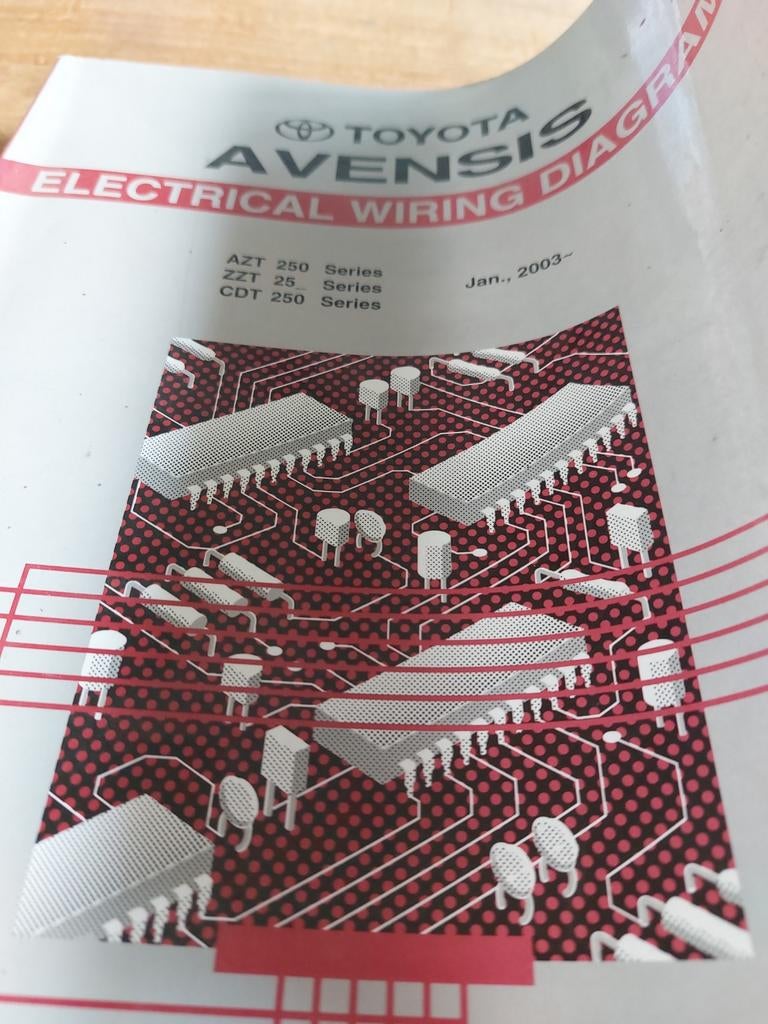 ELECTRICAL WIRING DIAGRAM TOYOTA AVENSIS AZT250 ZZT250 251 C, Ophalen of Verzenden