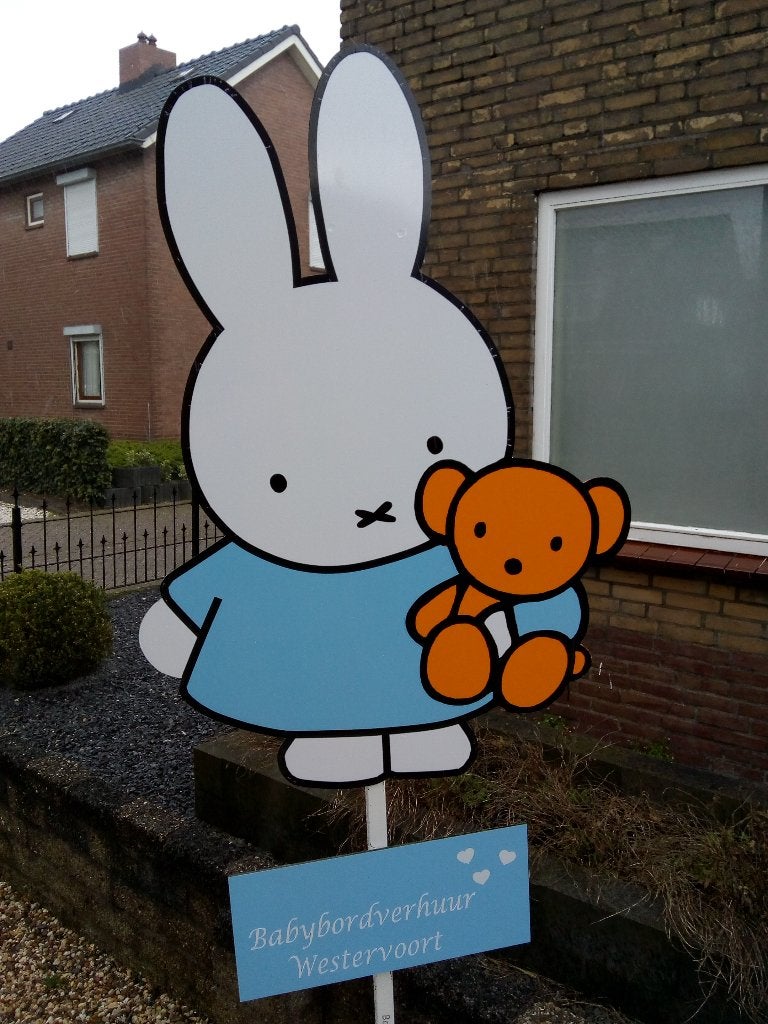 babybordverhuur westervoort, nijntje met beer blauw,, Kinderen en Baby's, Ophalen, Nieuw, Geboortebord