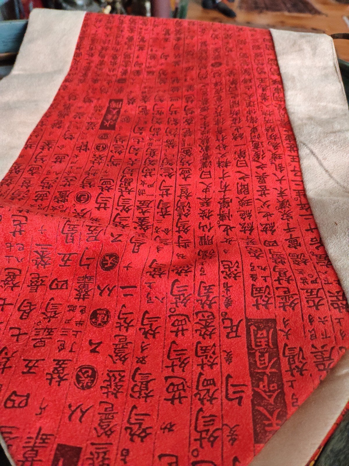 Chinees lang kleed met franje, 2 mt hang/neerleggen, Ophalen of Verzenden