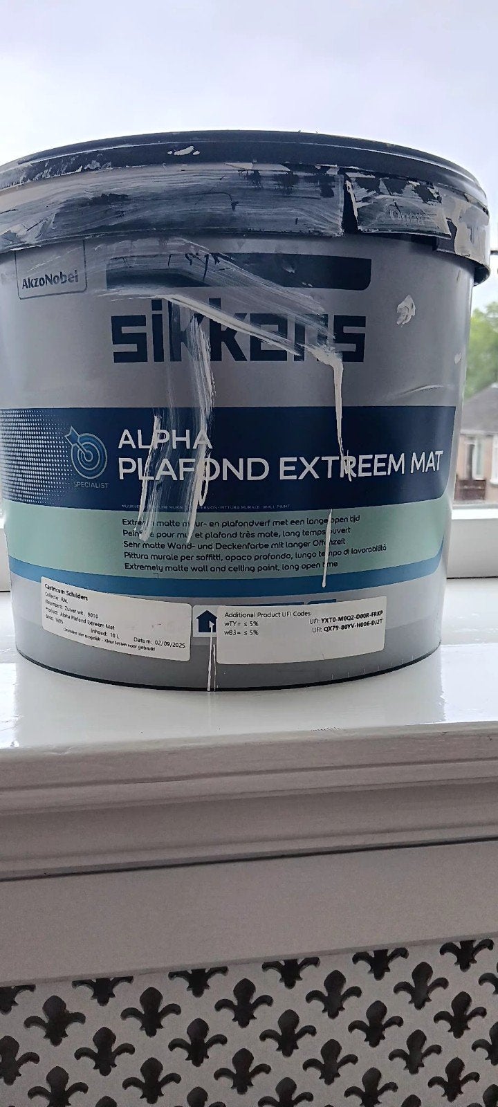 Sikkens Alpha Plafond Extreem Mat - 10L Zuiver Wit, Ophalen, 5 tot 10 liter, Wit, Nieuw