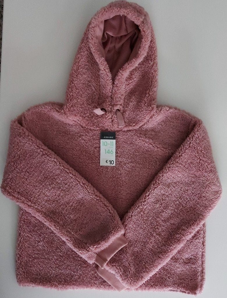 Sweater met Capuchon Maat 146/ Roze - Pink, Kinderen en Baby's, Kinderkleding | Maat 146, Ophalen, Meisje, Trui of Vest, Nieuw