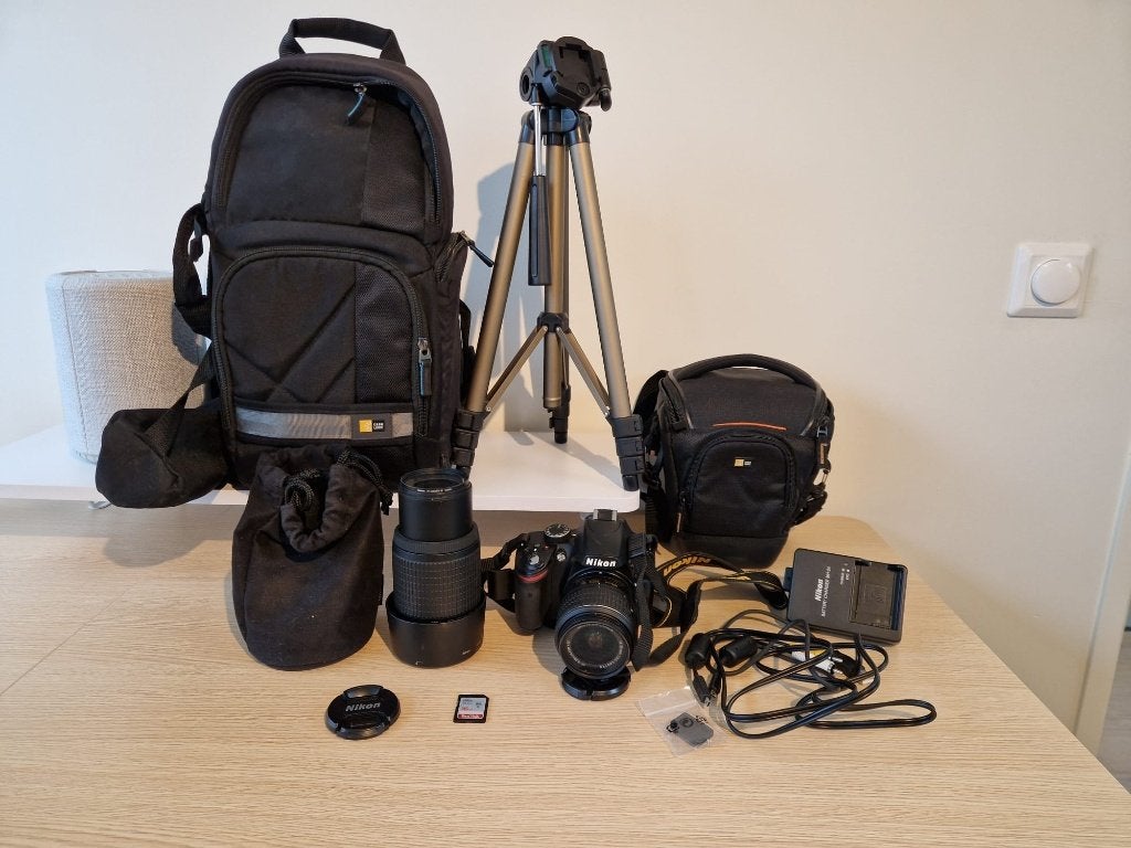 Nikon D3200 + 18-55+55-200 + veel accessoires - complete set, Audio, Tv en Foto, Spiegelreflex, Ophalen of Verzenden, Zo goed als nieuw