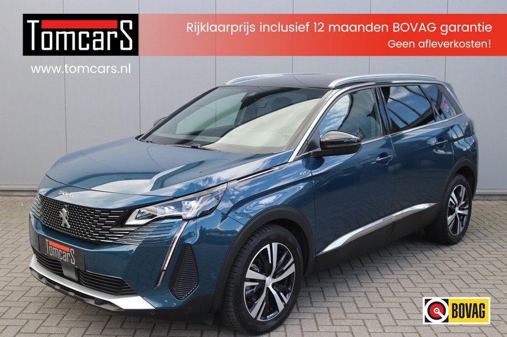 Peugeot 5008 1.2 Hybrid 136PK Automaat GT 7-pers/Leder/Memor, 12 maanden, 136 pk, Gebruikt, 1199 cc
