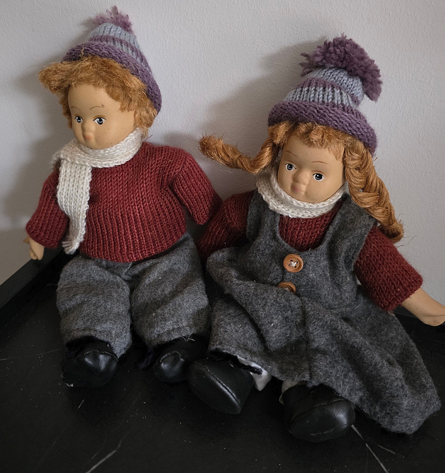 Vintage Noorse winterpoppen Jongen & Meisje, Ophalen, Zo goed als nieuw