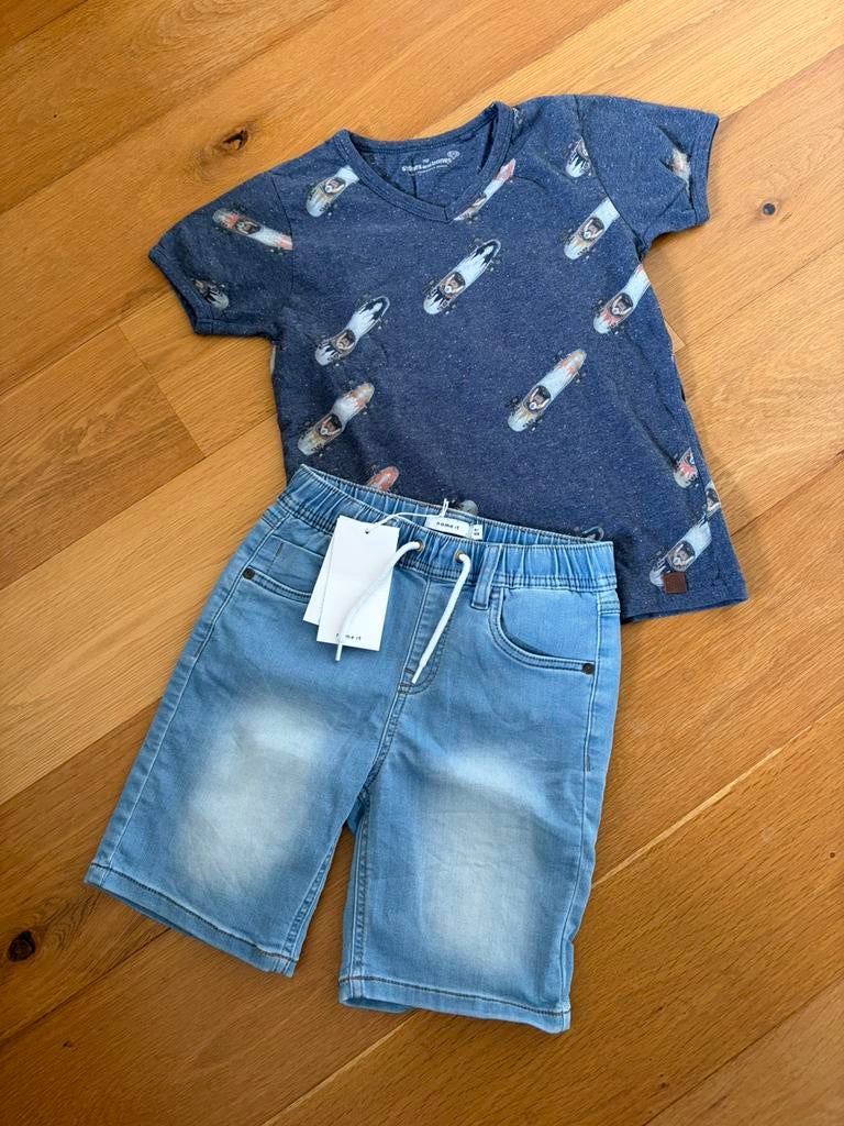 Name it jogjeans nieuw shirt stones and bones maat 128/134, Kinderen en Baby's, Kinderkleding | Maat 128, Broek, Ophalen of Verzenden