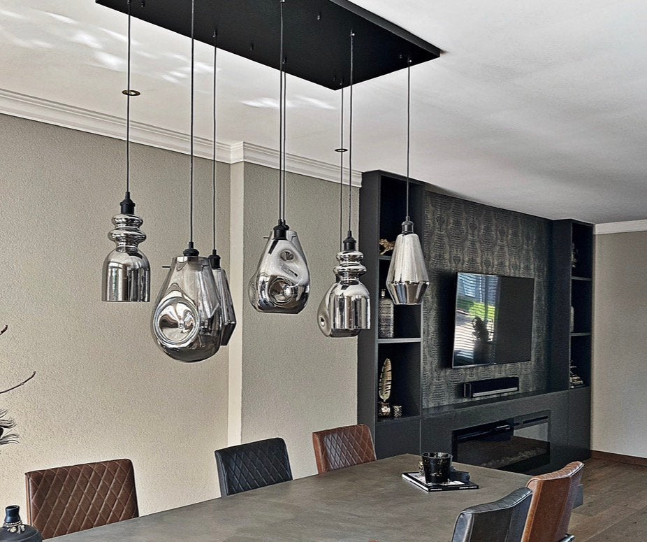HANGLAMP RUE DE ROSA (8 lampen ), Ophalen, Zo goed als nieuw