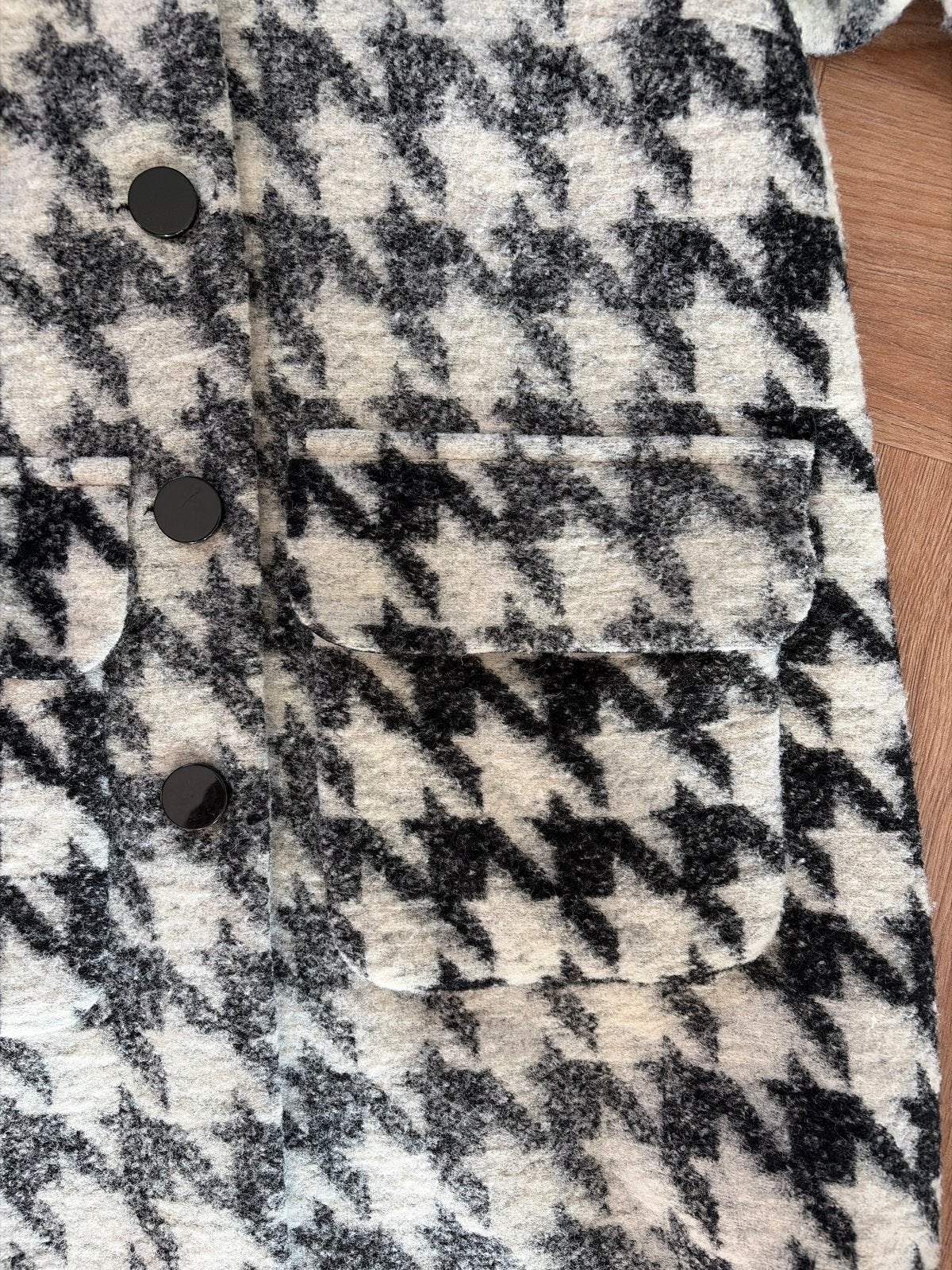Steps Zwart-witte Pied-de-Poule Jas Maat 44, Ophalen of Verzenden, Zo goed als nieuw, Maat 46/48 (XL) of groter, Zwart
