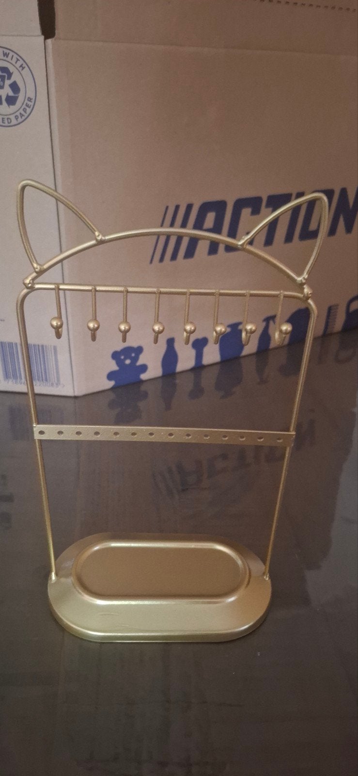 Gouden sieradenrekje met kattenoortjes, Ophalen of Verzenden, Zo goed als nieuw
