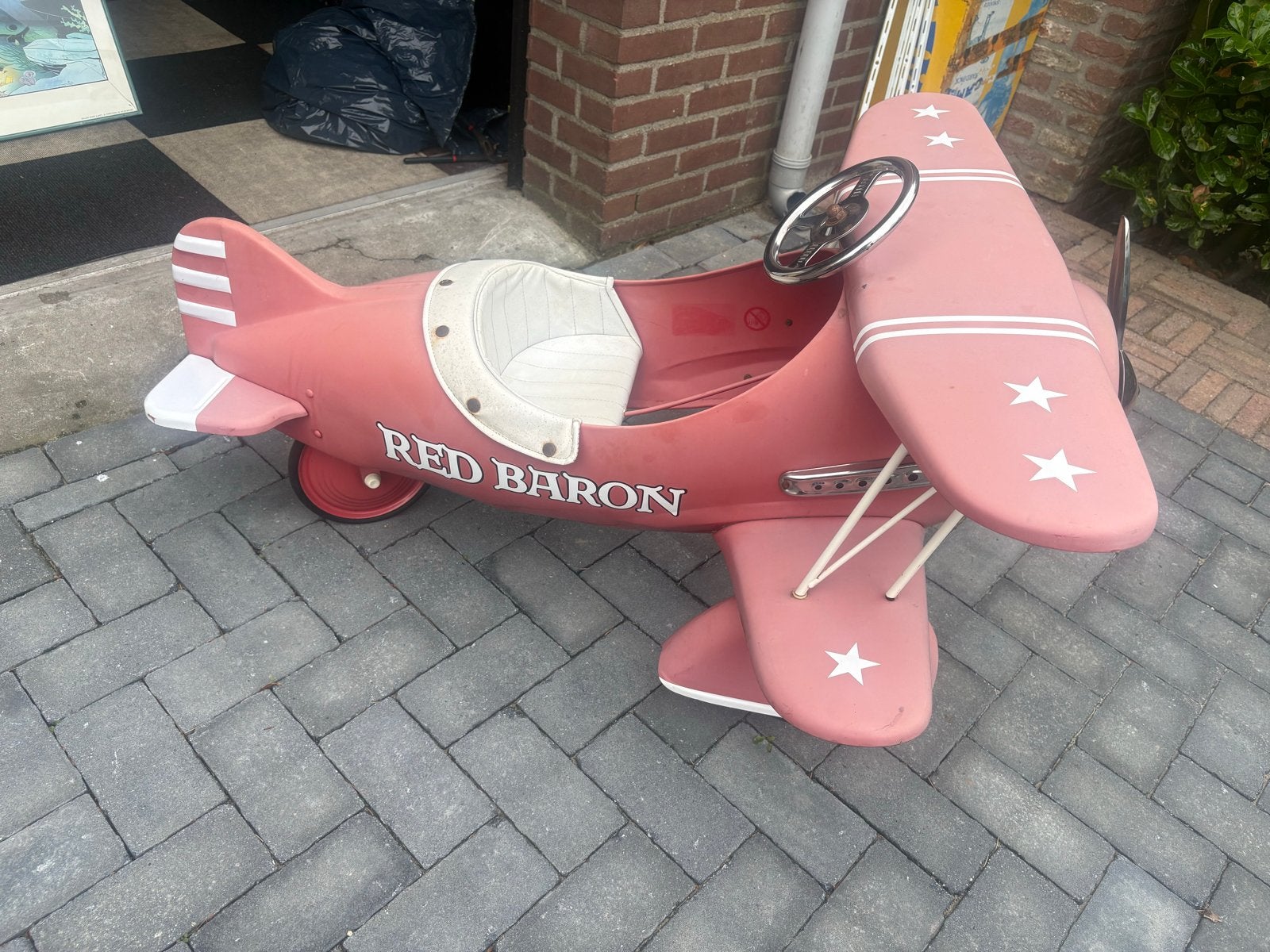 Vintage Red Baron Trapvliegtuig - Roze, Ophalen of Verzenden