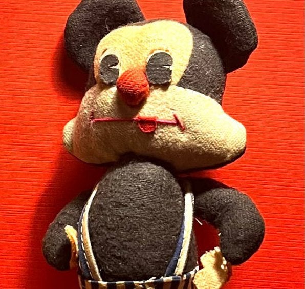 Antieke Mickey Mouse Pluchen Pop -Disney Collectibl, Antiek en Kunst, Antiek | Speelgoed, Ophalen of Verzenden