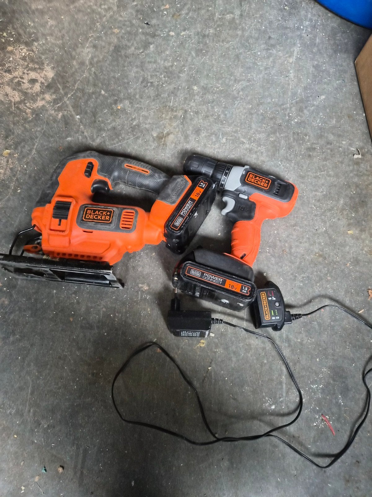Werkende Black + Decker set met boormachine en decoupeerzaag, Doe-het-zelf en Verbouw, Ophalen of Verzenden, Gebruikt, Overige typen