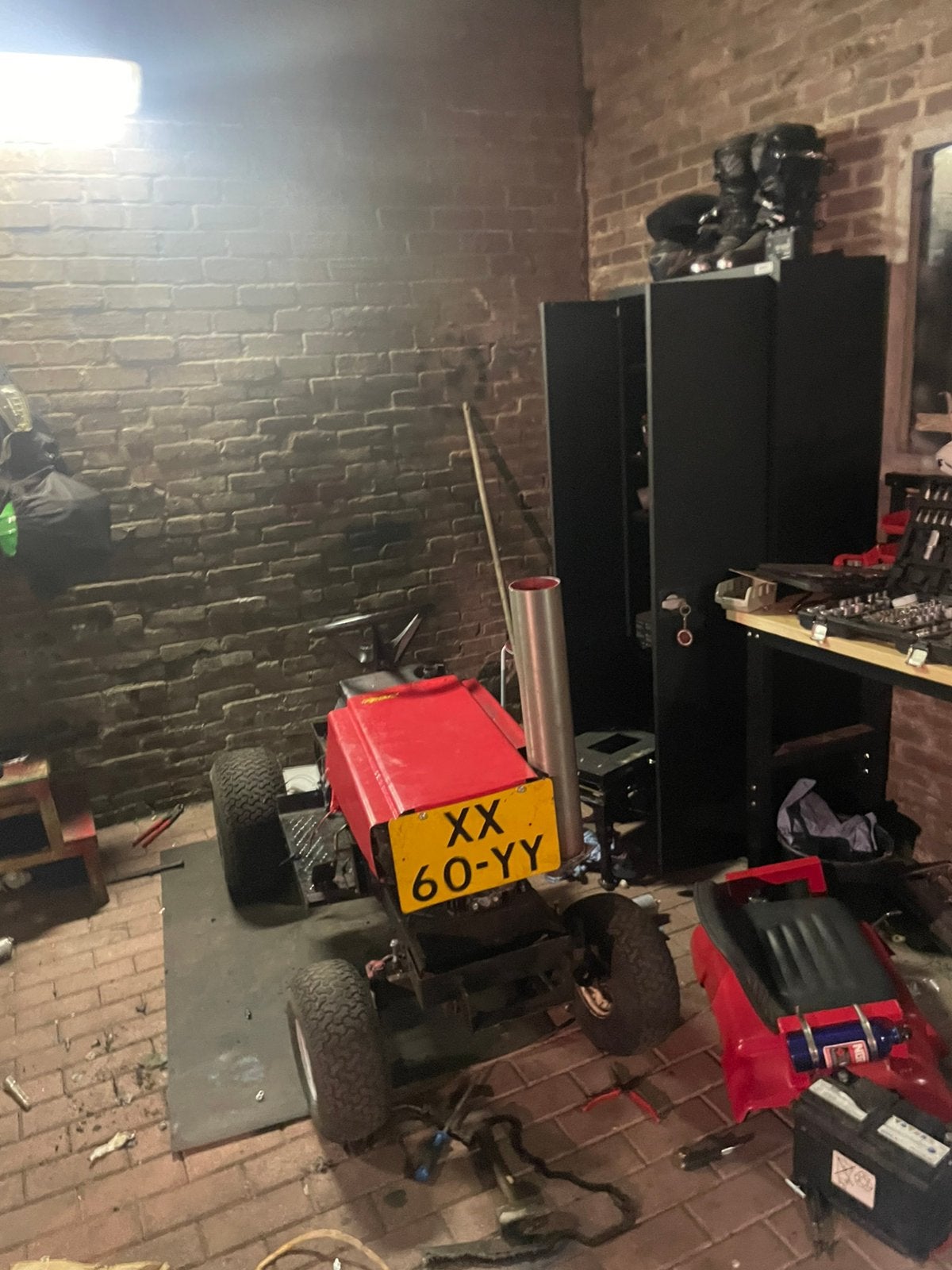 Race zitmaaier, Ophalen, Gebruikt, Kart