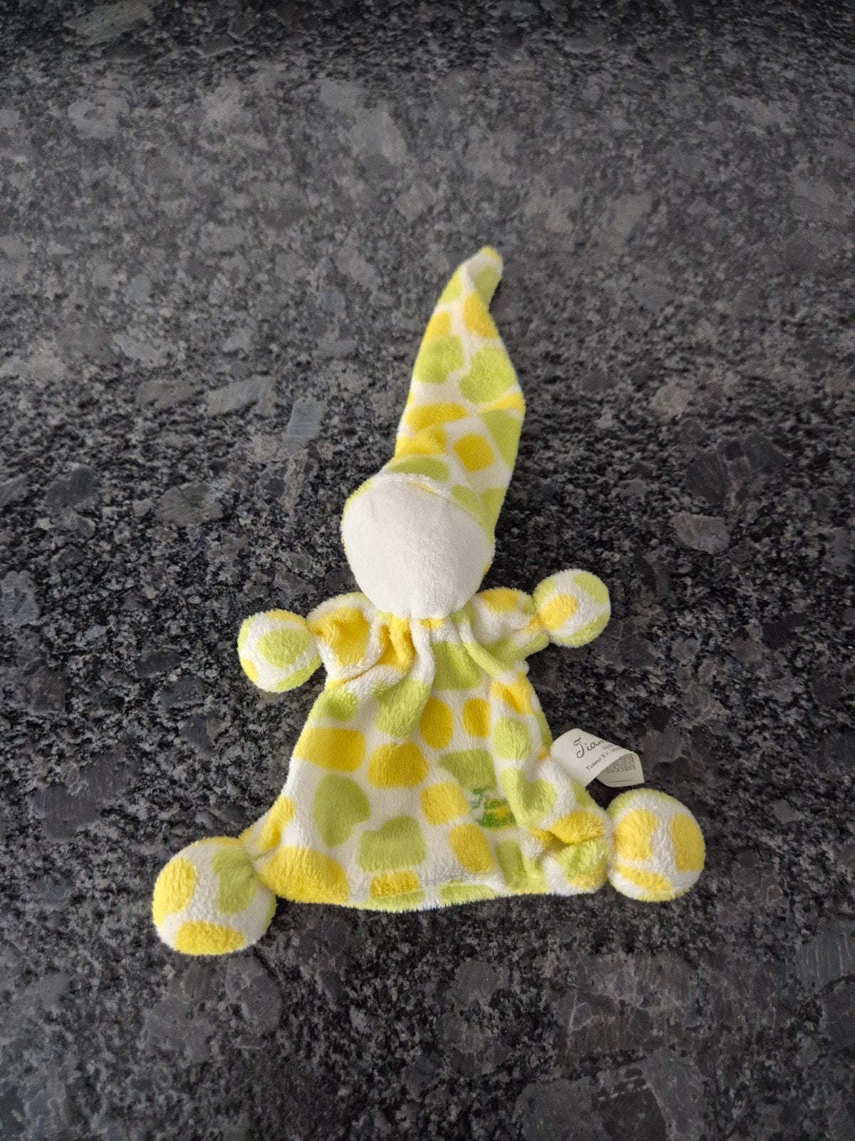 Tiamo - Knuffelpopje geel/groen, Ophalen of Verzenden, Zo goed als nieuw, Overige typen