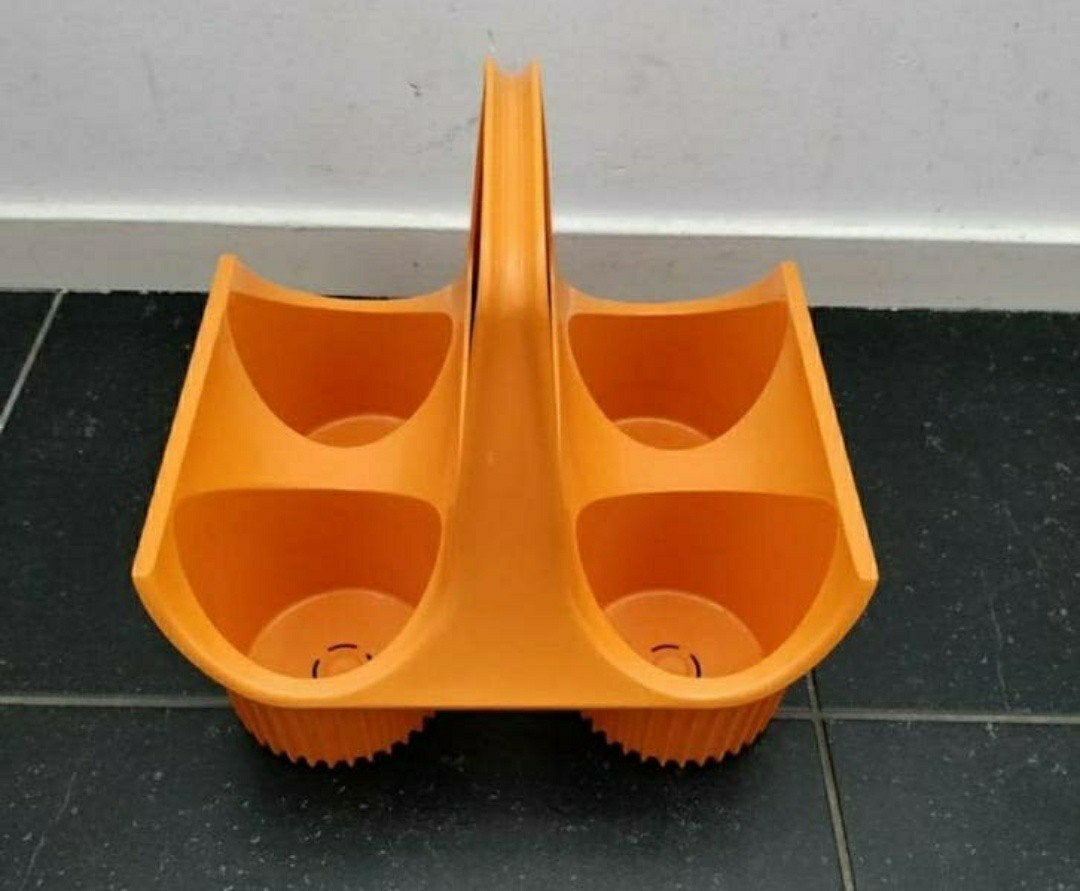 FLESSENREK,Curver,1960,Space Age,Vintage,Oranje,Geel,RETRO, Overige typen, Kunststof, Ophalen of Verzenden, Zo goed als nieuw